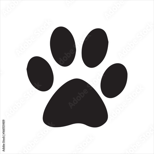  Dog or cat paw print flat icon