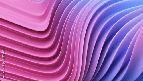 Fototapeta Naklejka Na Ścianę i Meble -  Colorful wavy 3D background, Abstract gradient wallpaper with blue, pink and purple color