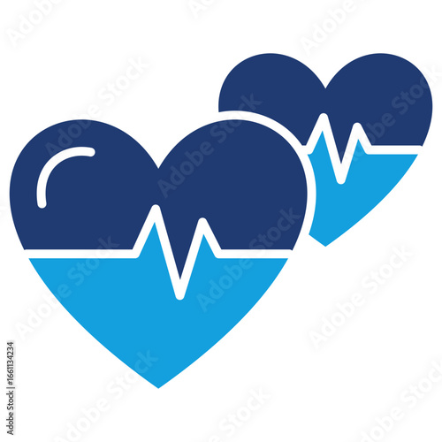 Cardiogram Flat Blue Icon
