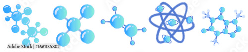 Molecule and Atom Structure PNG Illustration for Science, Chemistry, and Education Design