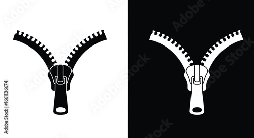 Black and White Zipper Split Design