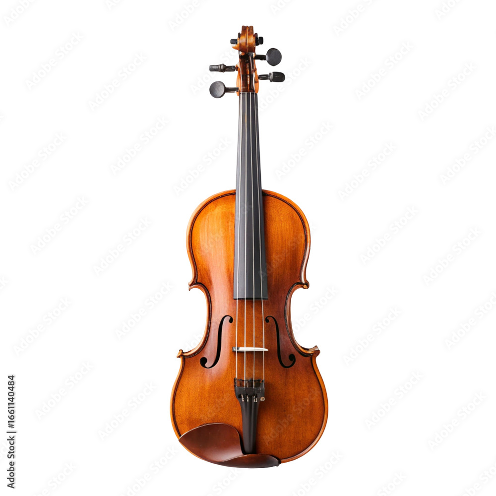 Fototapeta premium Violin isolated on clean white background for classical music and performance