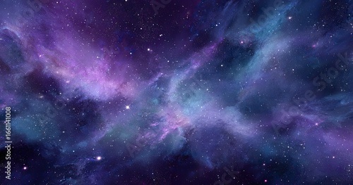 Wallpaper Mural Deep space nebula, vibrant swirling clouds of cosmic dust and light, scattered stars Torontodigital.ca