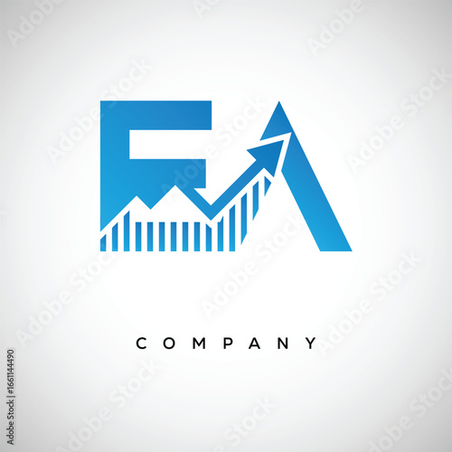 EA Financial Logo – Modern Growth Arrow Branding Symbol for Trading, Investment, Crypto and Business Identity