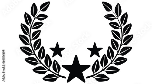 Laurel wreath set with decorative gold laurel wreath vector illustrations and leaf-patterned elements