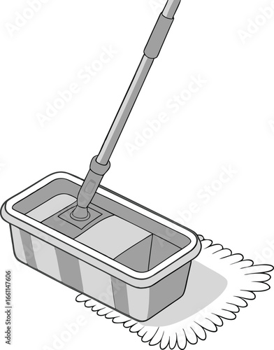 Modern mop and bucket cleaning solution for spotless floors, essential household tool for pristine homes.