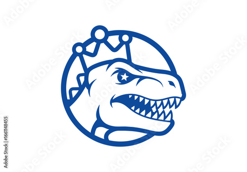 Dinosaur king wearing a crown in vector format