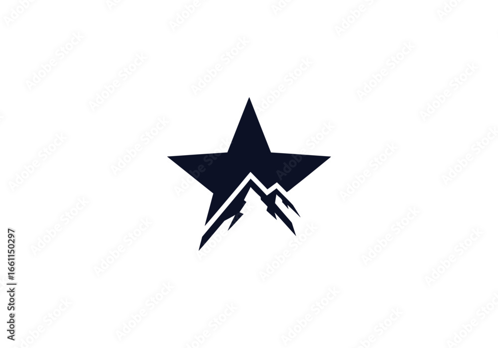 Obraz premium Star mountain logo design, a symbol of adventure and exploration