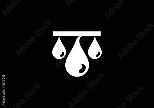 Water drop icon design, isolated on, representing purity and freshness