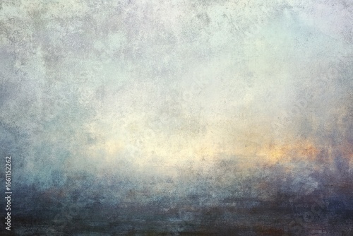 A muted, textured, light-to-dark abstract background.  Soft grays, blues, and hints of beige and orange create a serene, atmospheric effect