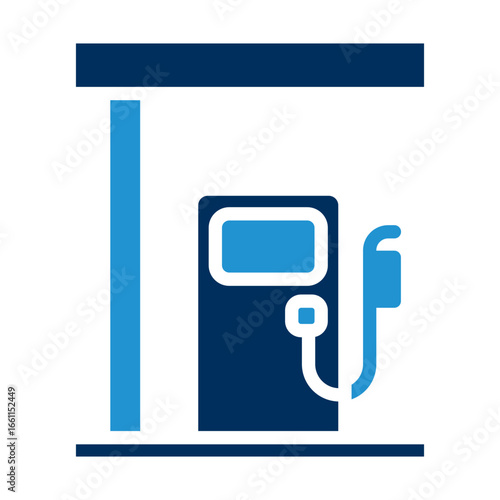 Gas Station Blue Color Icon