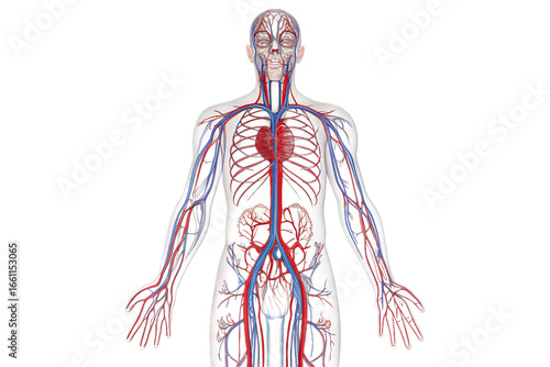 Human circulatory system anatomy illustration design