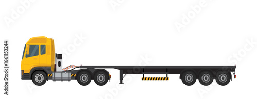 Yellow truck template without container on white background. Vector illustration EPS 10.