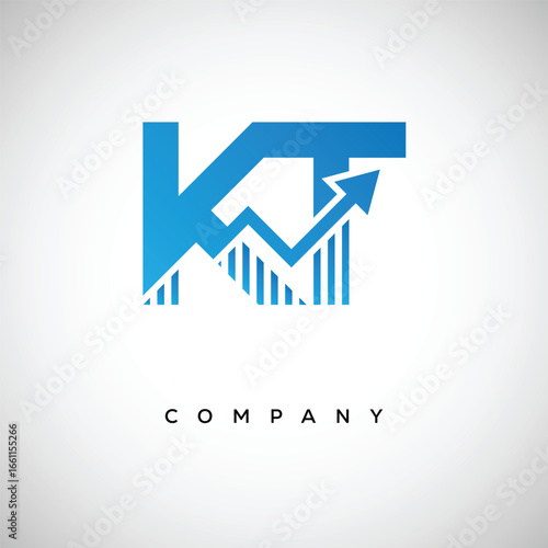 KT Financial Logo – Modern Growth Arrow Branding Symbol for Trading, Investment, Crypto and Business Identity
