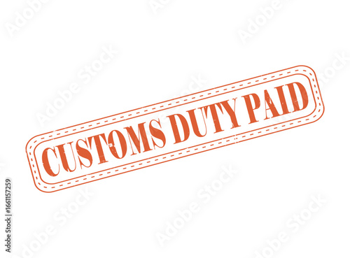 Customs Duty Paid Rubber Stamp Seal with an Outline