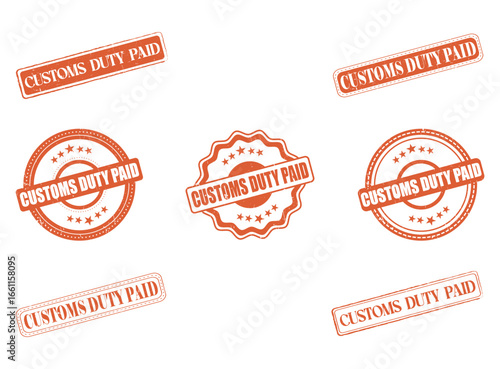 Collection of Customs Duty Paid Rubber Stamps and Seals