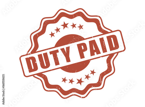 DUTY PAID Rubber Stamp Seal with a Decorative Border