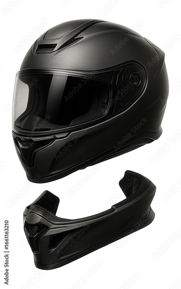 Fototapeta premium Helmet with detachable chin guard for modular use
