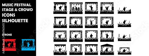 Film Festival Clapperboard Silhouette Vector Icon Set for Cinema, Movie, and Entertainment Design