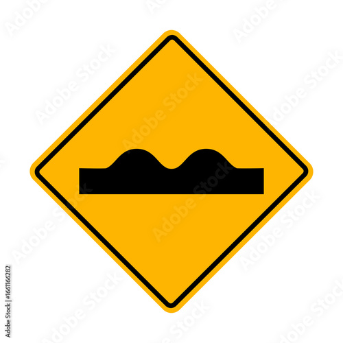 Uneven road traffic sign. Road with holes and potholes, Warning traffic sign. Flat vector illustration design isolated on white background.
