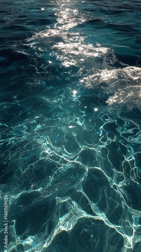 Reflective Ocean Surface With Shimmering Light During Midday in a Tranquil Sea