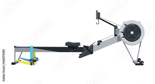 Indoor Rowing Machine for Fitness Isolated on White Background