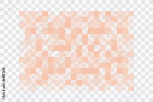 Set gray Pixel censor blur mosaic signs elements on transparent background. Pixelated effect texture bar. Privacy square content. 