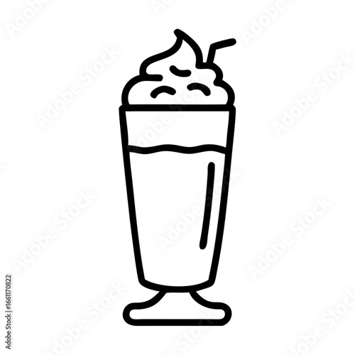 Beverage theme latte glass icon transparent background
