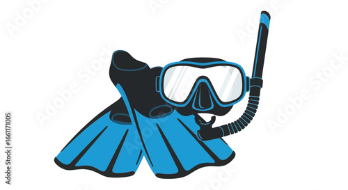 Snorkeling gear graphic illustration for swimming, diving and fun summer activities