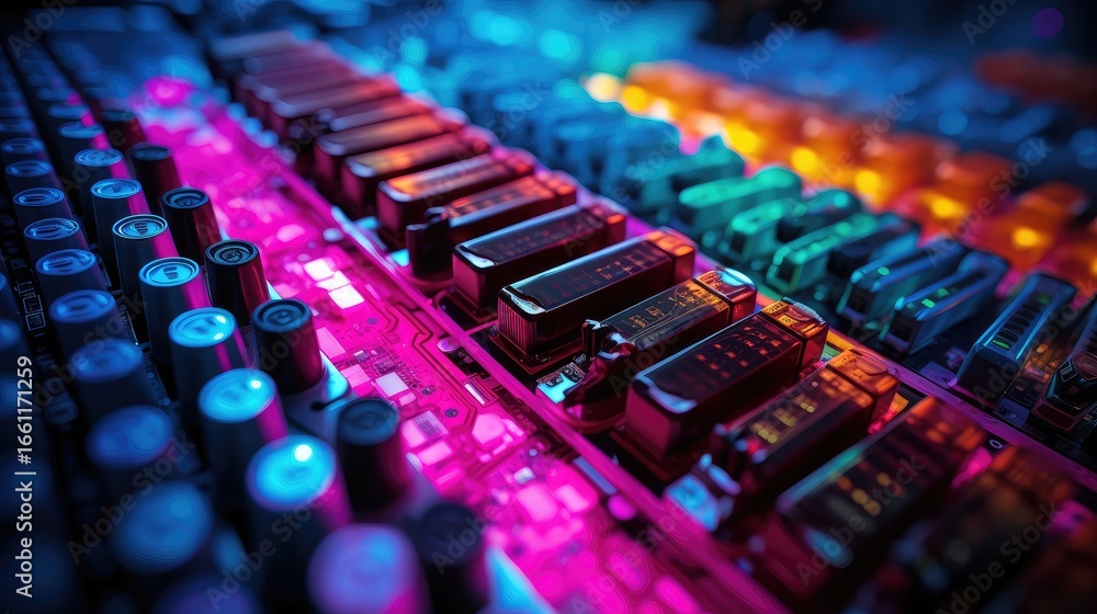 Fototapeta premium Electronic mechanical keyboard background