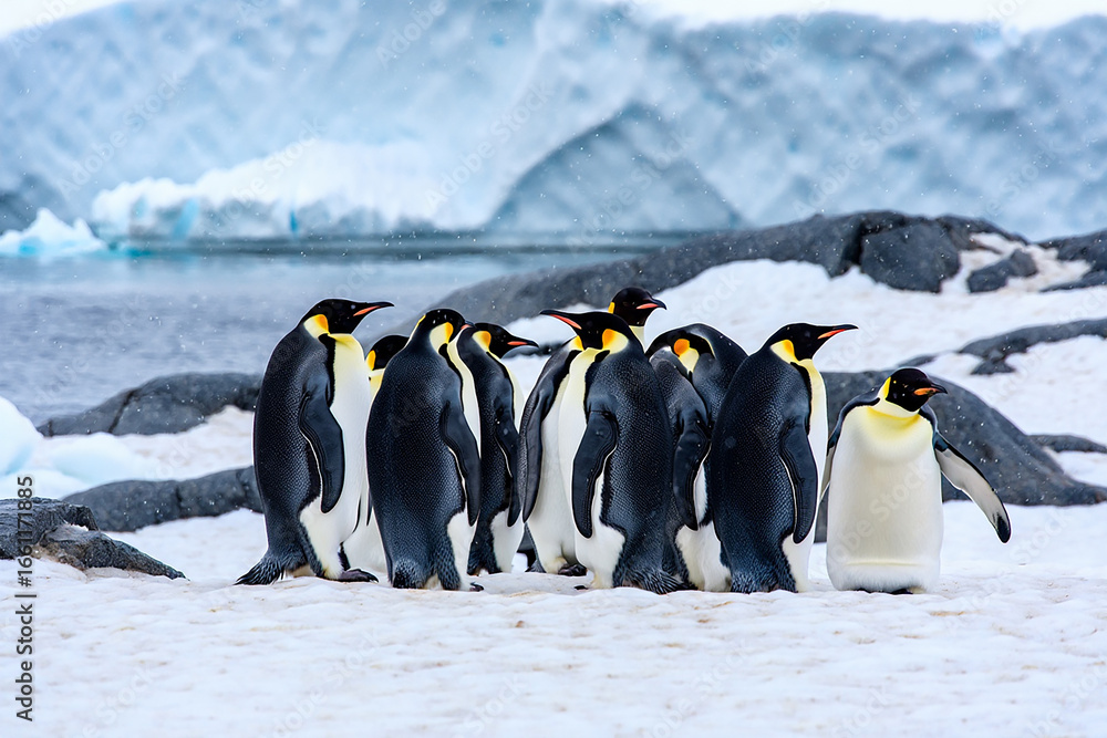 Obraz premium Many penguins together