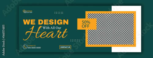 Interior Design Promotion with 50 Percent Off Sale and Contact Information