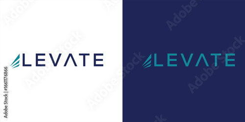 initial letter E elevate logo design template