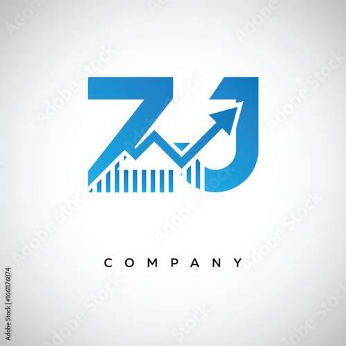Free Download ZJ Financial Logo – Modern Growth Arrow Branding Symbol for Trading, Investment, Crypto & Business Identity - GFXLoad