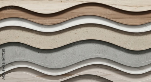 Abstract Wavy Layers of Natural Materials Texture Background