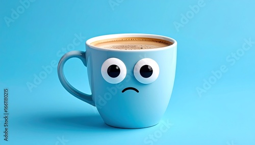 Sad coffee mug studio shot