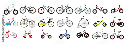 Set of Bicycles vector
