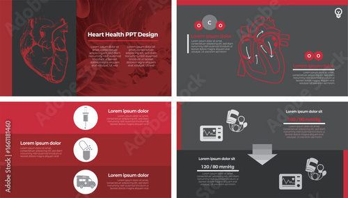 Heart health style modern infographic design template 