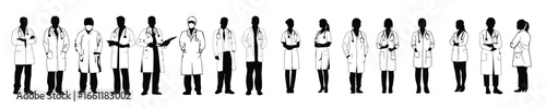 Set of silhouette of health worker
