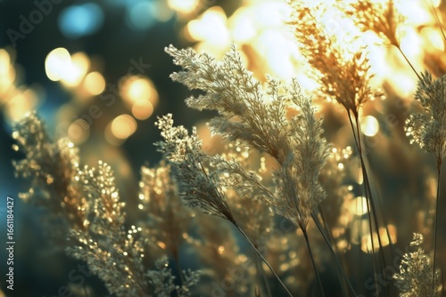 Golden Grass Swaying Gently in the Sunlight During a Warm Afternoon