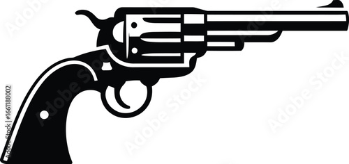 Black revolver gun silhouette firearm weapon