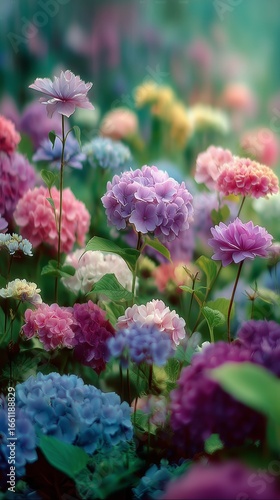 Colorful Flowers Blooming in a Serene Garden During Springtime