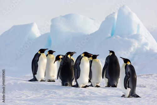Many penguins together