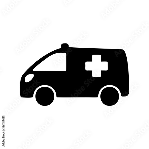 Iconic representation of an ambulance for emergency medical services and support