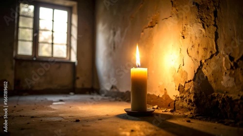 Candlelight in old room, mystical room, horror scene footage, perfect for your horror project