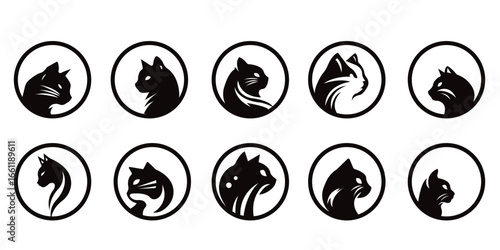 Modern Cat Head Silhouette