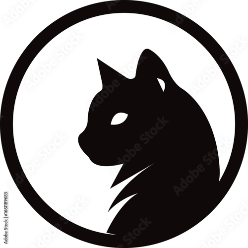 Modern Cat Head Silhouette