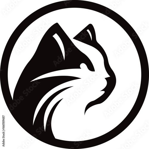 Modern Cat Head Silhouette