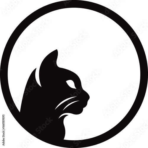 Modern Cat Head Silhouette