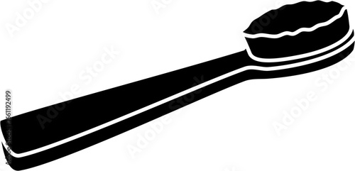 Flat Toothbrush Icon, Oral Health and Hygiene. Solid icon